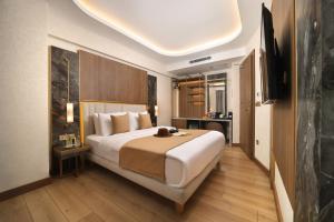 Un televizor și/sau centru de divertisment la Erba Hotel