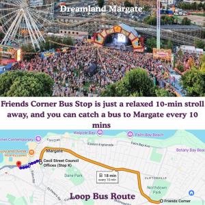 a map of a carnival with a large crowd at Beach Cottage Pets Welcome Sleeps 6 in Broadstairs