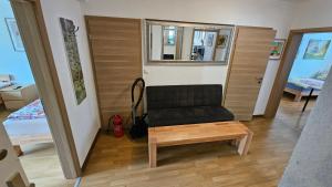 a small room with a chair and a table at Wohnung in Datteln in Datteln