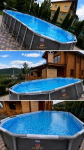 a large swimming pool in front of a building at Karpet Dilijan in Dilijan