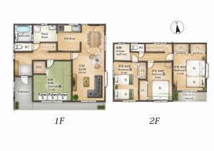 a floor plan of a house with at Itoshima Private Villa 4LDK 4-Bedroom in Itoshima +85 photos