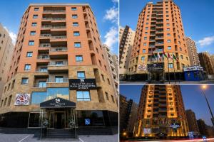 four different views of a building in the city at فندق بلازا أثينيه Plaza Athenee Hotel in Kuwait