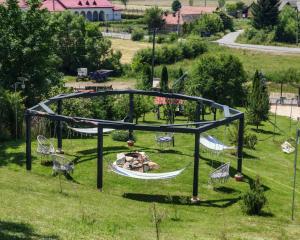 an overhead view of a playground in a park at Casa ANSI in Sărămaş