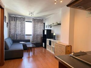 a living room with a couch and a television at APARTAMENTOS INFINITY in Sierra Nevada