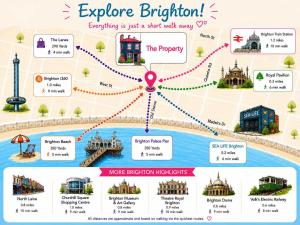 a map of the european city of epcot at 'Bright Gem by the Sea' Premium Central 2 bedroom flat in Brighton & Hove