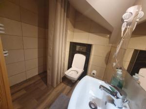a bathroom with a white toilet and a sink at Niebieskie Lato - Mieroszyno w pobliżu Jastrzębiej Góry in Jastrzębia Góra +47 photos
