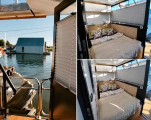 a group of beds on the back of a boat at Mazurska Osada Just in Łupki