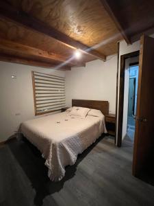 a bedroom with a white bed in a room at Puerta Archipiélago in Ancud