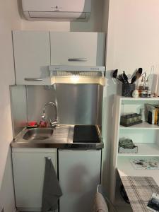 a small kitchen with a sink and a stove at Studio "Jakar" près de Toulouse in Saint-Jean +11 photos