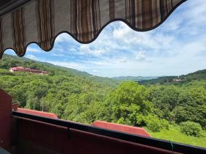 a view from a window of a mountain view at Casa Vacanze S&B in Viola