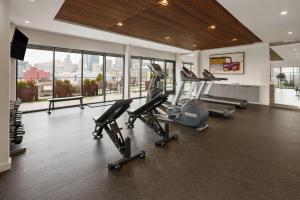 a gym with treadmills and cardio equipment in a building at The Heid Lofts by Reside, a Wyndham Residence in Philadelphia