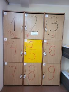 two lockers with numbers on them in a room at Hostel Dubrovnik Center Free Parking in Dubrovnik