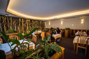 two women sitting at tables in a restaurant at Hotel u Crlíků in Tetčice