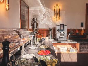 a kitchen with a counter with food on it at Doras Ferienhaus in Bad Reichenhall