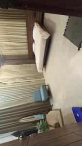 an overhead view of a room with a roll of paper towels at Siddhi farm in Kolhapur