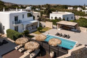 an aerial view of a villa with a swimming pool at Villa Vanta in Drios
