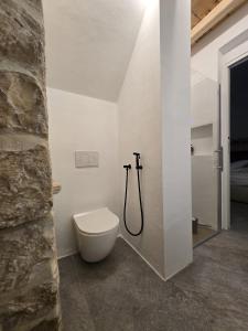 a bathroom with a toilet and a shower at Gocce su Pietra in Sannicandro di Bari