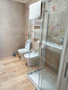 a bathroom with a shower and a toilet and a sink at Pimpus in Cicciano +11 photos
