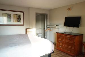 a bedroom with a bed and a television on a dresser at La Casa Inn Albany Near Tifton GA I 75 in Albany