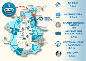 a map of the park of philadelphia with attractions at LUX Private Oasis 4 Bed2 Bath Hot Tub 3 Patios Beltline Ansley Park in Atlanta