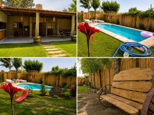 a collage of photos with a pool and a house at El Indio - Casa de Campo con Piscina y Parrilla in Villa del Salvador +13 photos