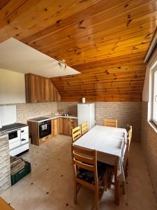 a kitchen with a table and chairs in a room at Apartman JOVANA in Žabljak