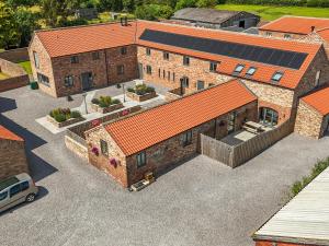 an overhead view of a building with orange roofs at The Mill House in Thirsk