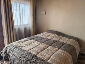 a bed in a bedroom with a window at conixia in San Pedro de Atacama