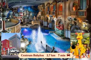 a water slide in a theme park at a theme park at Wellness Apartment De Luxe in Liberec