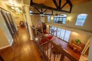 an overhead view of a living room and dining room at Sorelle Vineyard in Cornville