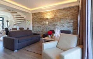 a living room with a couch and a table at Amber in Binz