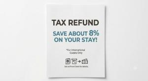 a tax refund sign on a wall at Anook Hotel Suwon Station in Suwon