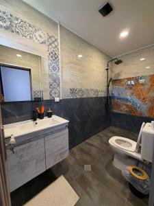 a bathroom with a sink and a toilet at Kaya Telavi in Telavi