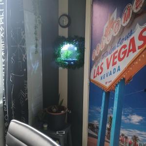 a sign for a las vegasgas sign in a room at Zöld otthon in Szeged +29 photos