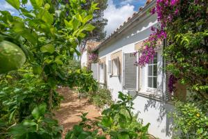 a house with flowers on the side of it at Villa Romana Bonaire in Cielo de Bonaire 