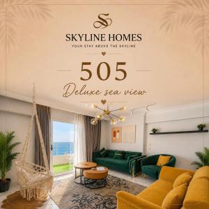 a living room with a sign that says sky line homes your stay move the future at Skyline Homes in Alexandria +184 photos