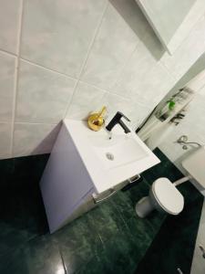 a bathroom with a sink and a toilet at Apartments Esperanza in Pašman +65 photos