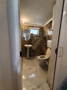 a bathroom with a toilet and a sink at Villa Serenita in Ulcinj