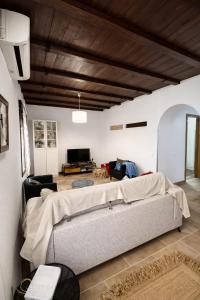 a living room with a couch and a table at Apartamento BAÑOS ÁRABES DEL CENIZAL antes Plaza de las Fuentes in Toledo