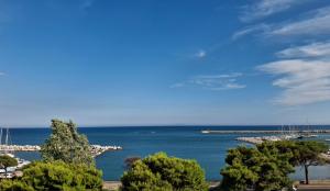 a view of a harbor with boats in the water at Terrazza Tosti in Formia