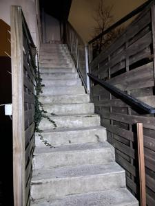 a set of stairs leading up to a building at L’escale féerique in Auxerre
