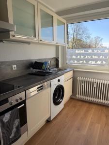 a kitchen with a washer and a sink and a dishwasher at ZV38-Mammut-30 in Salzgitter