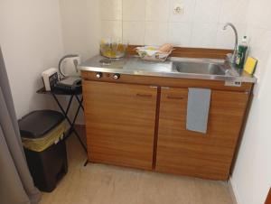 a kitchen with a sink and a counter top at on the STRIP-Studio 2 in Kavos +44 photos