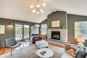 a living room with a fireplace at Hudson Valley Multi-Unit Escape: Secluded + Scenic in Claverack
