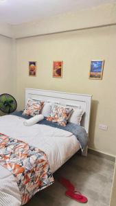 a bedroom with two beds with pillows on it at Kaizen Homes in Homa Bay