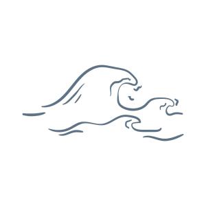a drawing of two dolphins in the water at Salt Rooms in Scarborough +14 photos