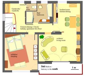 Půdorys ubytování Ferienwohnung Guder
