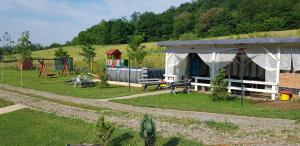 a park with a pavilion and a playground at Lacurile IRION in Hoghilag