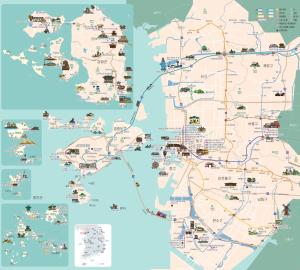 a map of guatemala with cars and buses at Anook Hotel Incheon Bupyeong in Incheon