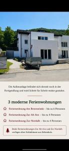 a flyer for a house with a building at Ferienwohnung Zur Nordalb in Deggingen
